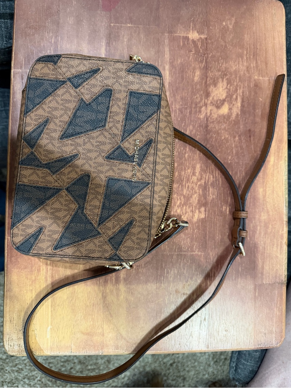 Michael Kors Brown & Black Logo Crossbody Belt Bag